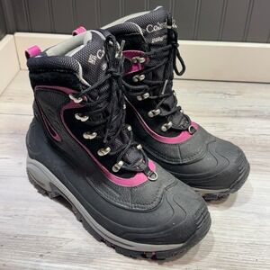 COLUMBIA Womens Bugaboot Omni-Heat Hiking Boot Size 9 Black Pink BL1469-010